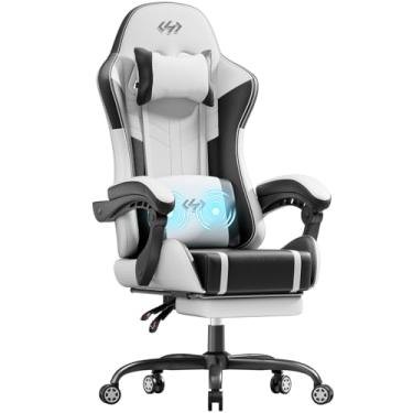 Imagem de HLDIRECT Cadeira de jogos, cadeira de videogame com apoio para os pés, cadeira de computador gamer, cadeiras de jogos ergonômicas para adultos com apoio de cabeça e apoio lombar, cadeira de escritório