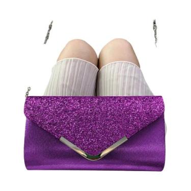 Imagem de Bolsa Clutch Envelope Feminina Brilhante E Elegante Para Festas, Casam