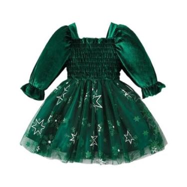 Imagem de Vestido De Princesa De Natal Para Meninas, Vestido De Veludo Com Tule 