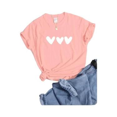 Imagem de Camiseta plus Size Preta Com Coração, Confortável E Macia, Manga Curta