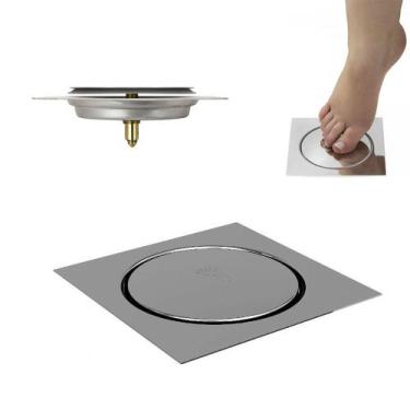 Imagem de Ralo Click Inteligente Aço Inox Clic Pop Up Banheiro 15x15 - AB MIDIA