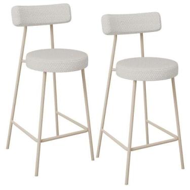Imagem de Kit 02 Banquetas Baixa Cozinha Sala Jantar Bancada Milão Arena L02 Bou