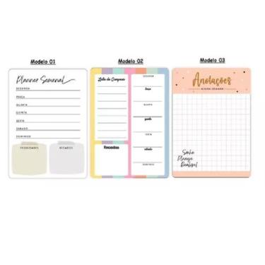 Imagem de 3 Quadro Lousa Magnética Planner Imã Porta Recados - Fwb