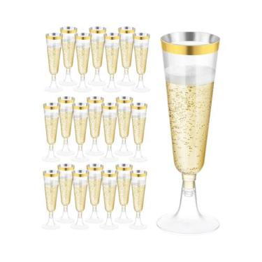 Imagem de Taças De Champanhe Descartáveis De Plástico Transparente 150ml 10 20 3