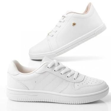 Imagem de Kit Tênis Sneakers Feminino Branco Casual Estilo Chunky Cano Baixo Lis
