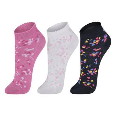 Imagem de Kit 3 Meias Cano Curto Lupo Adulto Feminino 4535-889, Sortido 0932, 34