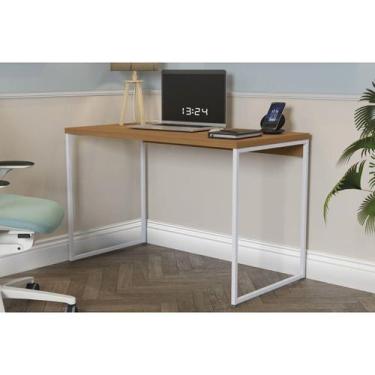 Imagem de Mesa de Escritório Secretária Industrial LI002 Canela/Branco - Kappesb