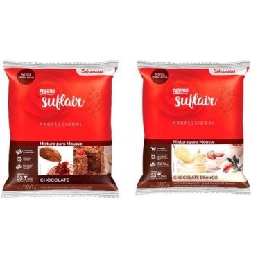 Imagem de Kit musse suflair + mousse chocolate branco 500g cada nestlé