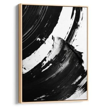 Imagem de Quadro Abstrato Preto e Branco - Ecos do Movimento - Mioquadros, 60x40