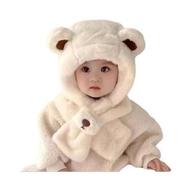 Imagem de Conjunto De Chapéu E Cachecol De Pelúcia De Urso Teddy Para Meninos E 
