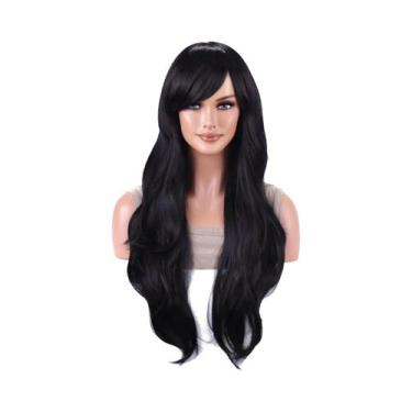 Imagem de Peruca Sintética Ondulada Cacheada De 28 Polegadas, Resistente Ao Calo