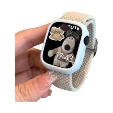 Imagem de Pulseira De Nylon Trançada Coreana Fofa Para Apple Watch Compatível Co