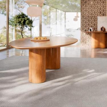 Imagem de Mesa De Jantar Aracaju Estilo Orgânico Laminado Cinamomo Ideal Para 6 