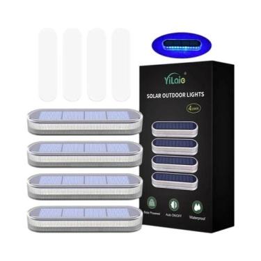 Imagem de Luzes De Deck Solares À Prova d'Água, Pacote Com 4 Luzes LED Para Esca
