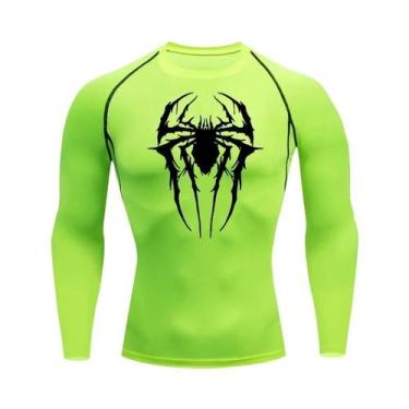 Imagem de Camiseta De Compressão Masculina Com Estampa De Aranha De Secagem Rápi