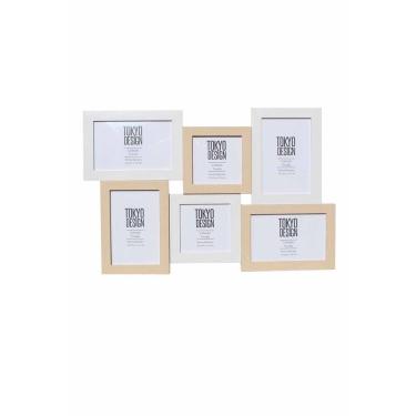 Imagem de Painel Porta Retrato 6 Fotos em Madeira 10cmx15cm 10cmx10cm