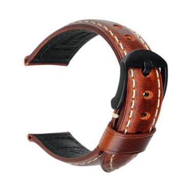 Imagem de Pulseira De Relógio Vintage Em Couro Genuíno 20mm 22mm 24mm Com Fecho 