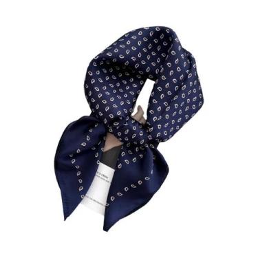 Imagem de Lenço Quadrado De Cetim Com Estampa Floral Para Mulheres, Foulard Maci