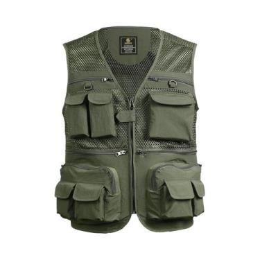 Imagem de Colete De Pesca Em Malha Respirável Com Bolsos Com Zíper Para Atividad