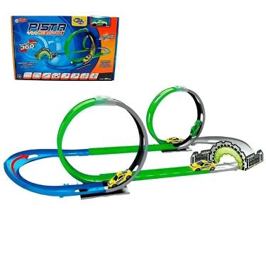 Imagem de Pista de Carrinho Top Speed 360 com Lançador e Looping Duplo 360o com Veículo de Fricçã...
