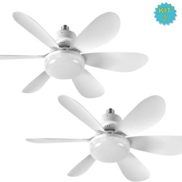 Imagem de Ventilador de Teto com LED OEM 60W 6 Pás 3 Velocidades Branco com Controle Remoto E27 B...