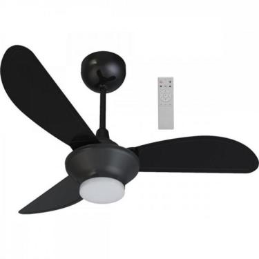 Imagem de Ventilador de Teto Ventisol 30W 3 Pás 6 Velocidades Preto Mistral com Controle Remoto e Luminária LED Bivolt