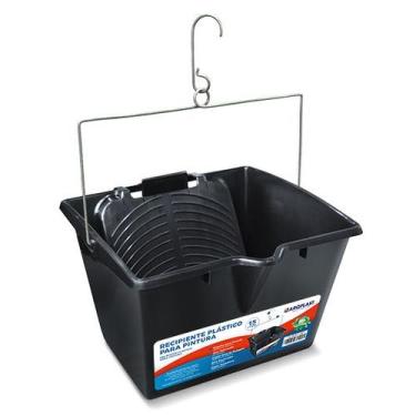 Imagem de Balde Caçamba Para Pintura 15l  Recipiente Plástico Preto - Arqplast