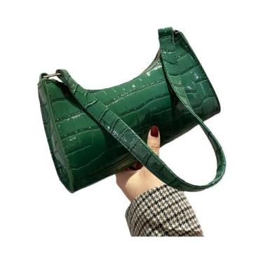 Imagem de Bolsa Feminina Retrô Pequena - Estilo Jacaré em PU - Bolsa de Ombro e 