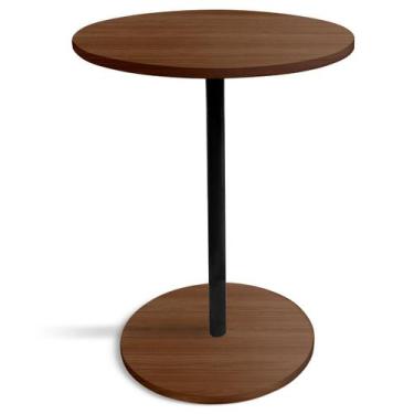 Imagem de Mesa de Canto Lateral Alta Redonda para Sala Albany - Preta Villandry 
