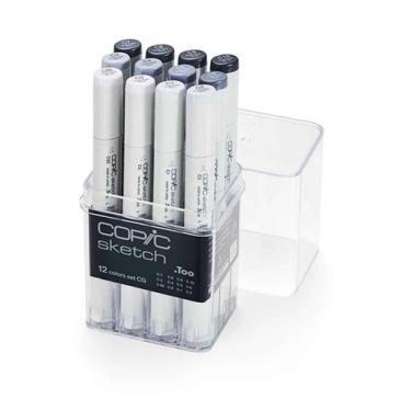 Imagem de Marcador Copic Sketch Estojo 12 Cores CG Cool Gray