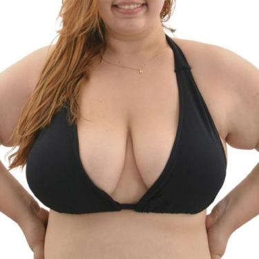 Imagem de Top Biquini Texturizado Cortininha Amarração Bojo Removível Plus Size 
