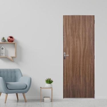 Imagem de Kit Porta de Madeira Lisa 215x65cm com Batente de Aço 12cm Açomad MGM 