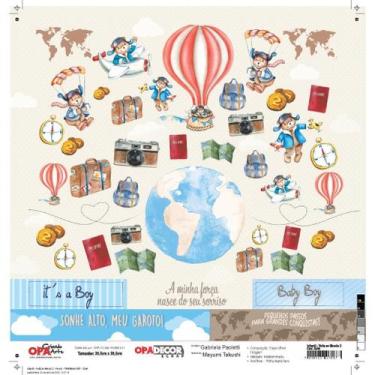Imagem de Papel Scrapbook Opadecor Volta Ao Mundo 2 30,5x30,5 3246 Opa