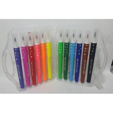 Imagem de Kit Canetas Brush Pen Pincel 12 Cores - Fang Feng