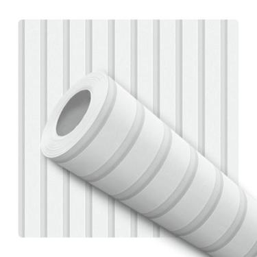 Imagem de Papel De Parede Auto Adesivo Decorativo Efeito Ripas de Madeira Cinza 
