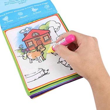 Imagem de Livro de pintura a água, com canetas duplas recarregáveis ​​de água Livro mágico de desenho a água, para crianças maiores de 3 anos