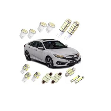 Imagem de Kit Lâmpadas Led Honda New Civic G10 2017 2018 Placa Teto Ré