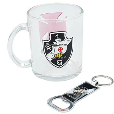 Imagem de Caneca De Vidro Com Abridor De Garrafas 350ml - Vasco