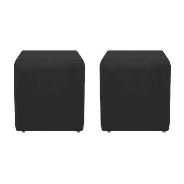 Imagem de Kit 02 Puffs Decorativos Dado Preto