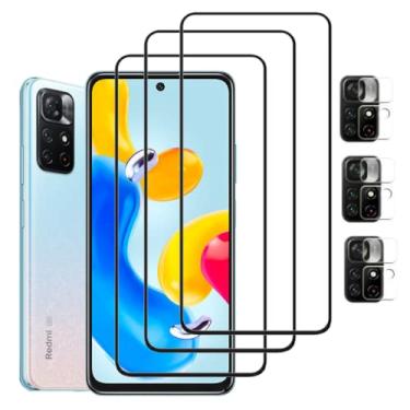 Imagem de Kit 3x Películas de Vidro 3d + 3x Películas de Câmera para Xiaomi Redmi Note 11 Pro 5G - (C7COMPANY)