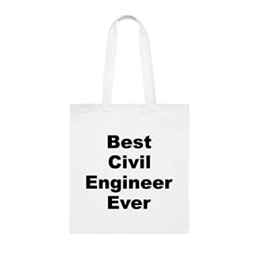 Imagem de Bolsa Tote Engenheiro Civil, Melhor Bolsa de Engenheiro Civil, Presente de Engenheiro Civil, Presente para Engenheiro Civil, Bolsa de Ombro Engenheiro Civil, Bolsas Reutilizáveis Engenheiro Civil, Ideia de Presente de Cesta de Natal de Aniversário, Branco