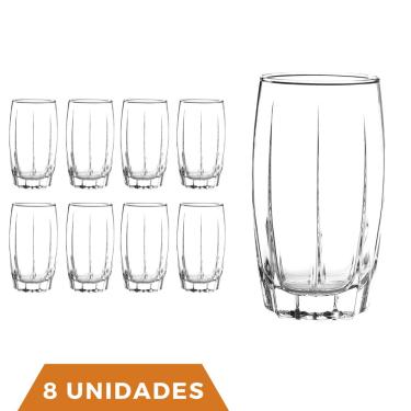 Imagem de Kit Copos 374 ML Vidro Long Drink Transparente Amadeus 8Un