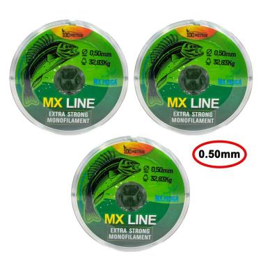 Imagem de Linha MX Pesca MX Line Mono 300 Metros Interligados Transparente 0.50mm 32,83kg