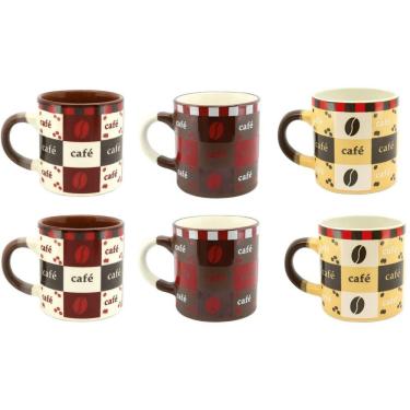 Imagem de Jogo Mini Caneca Cerâmica Pilão 110ml 6 Unidades - Yazi