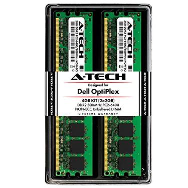 Imagem de Kit de memória RAM A-Tech 4 GB (2 x 2 GB) para Dell OptiPlex 960, 760, 755, 745, 740, 360, 330, 160, (MT, DT, SFF, USFF) - DDR2 800MHz PC2-6400 Módulos DIMM não ECC