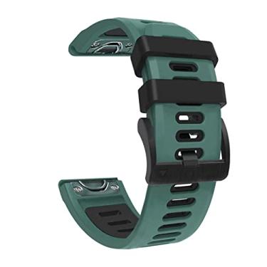 Imagem de GANYUU Pulseira de substituição de silicone de ajuste rápido para Garmin Fenix 7 7X 6 6X Forerunner 935 945, Approach S60 S62, Descent Mk1 Mk2 Mk2i Watch 26 22mm Pulseira (Cor: Verde
