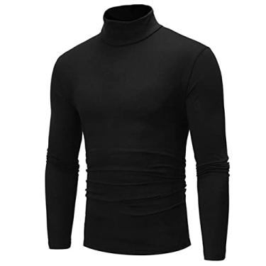 Imagem de Blusa Ciclista Gola Alta/Camisa Rashgard Masculina Inverno Ou Proteção Solar Uv Esportes (PRETO, M)