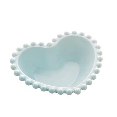 Imagem de Conjunto 4 Bowls de Porcelana Coração Beads Azul 13cm x 11cm x 4cm - Wolff