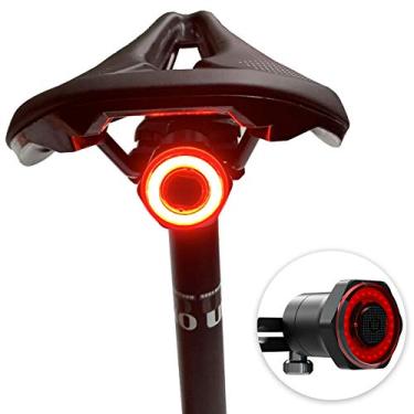 Imagem de Qican Lanterna traseira para bicicleta inteligente Lanterna traseira para bicicleta à prova d'água recarregável USB de segurança