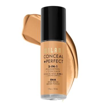 Imagem de (Deep Beige) - Milani Conceal + Perfect 2-in-1 Foundation + Concealer - Deep Beige (30ml) Cruelty-Free Liquid Foundation - Cover Under-Eye Circles, Blemishes & Skin Discoloration for a Flawless Complexion
